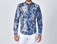 Eight X - Fade Out Flocking Button Down Shirt