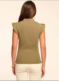 Ramy Brook - Monroe Combo Knit Ruffle Tee