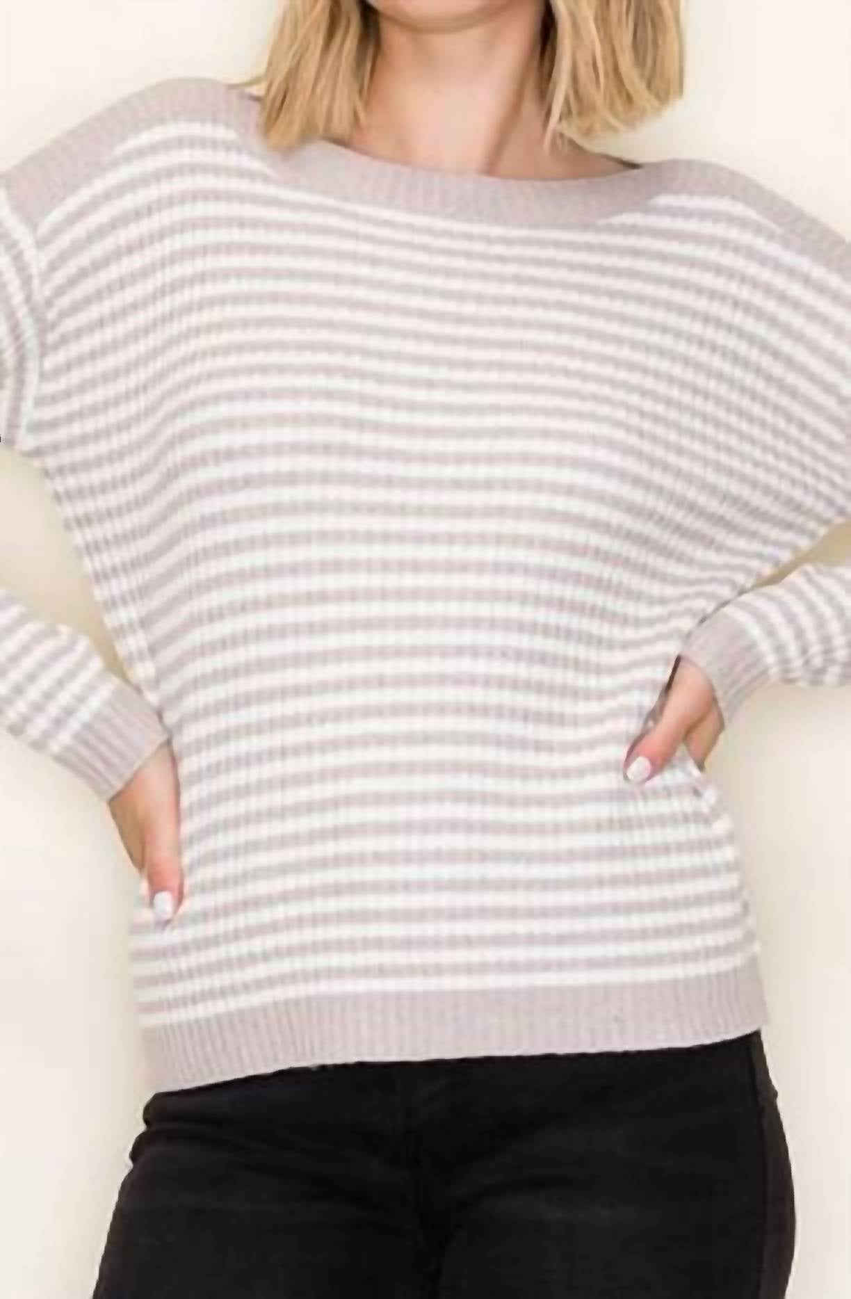 Staccato - Dallas Striped Boat Neck Pullover Sweater