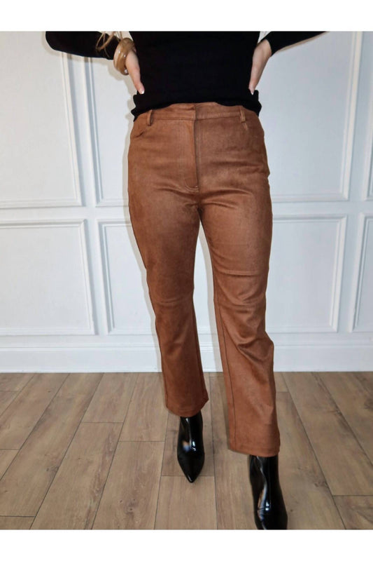 Lucy Paris - Oliver Faux Suede Straight Pants