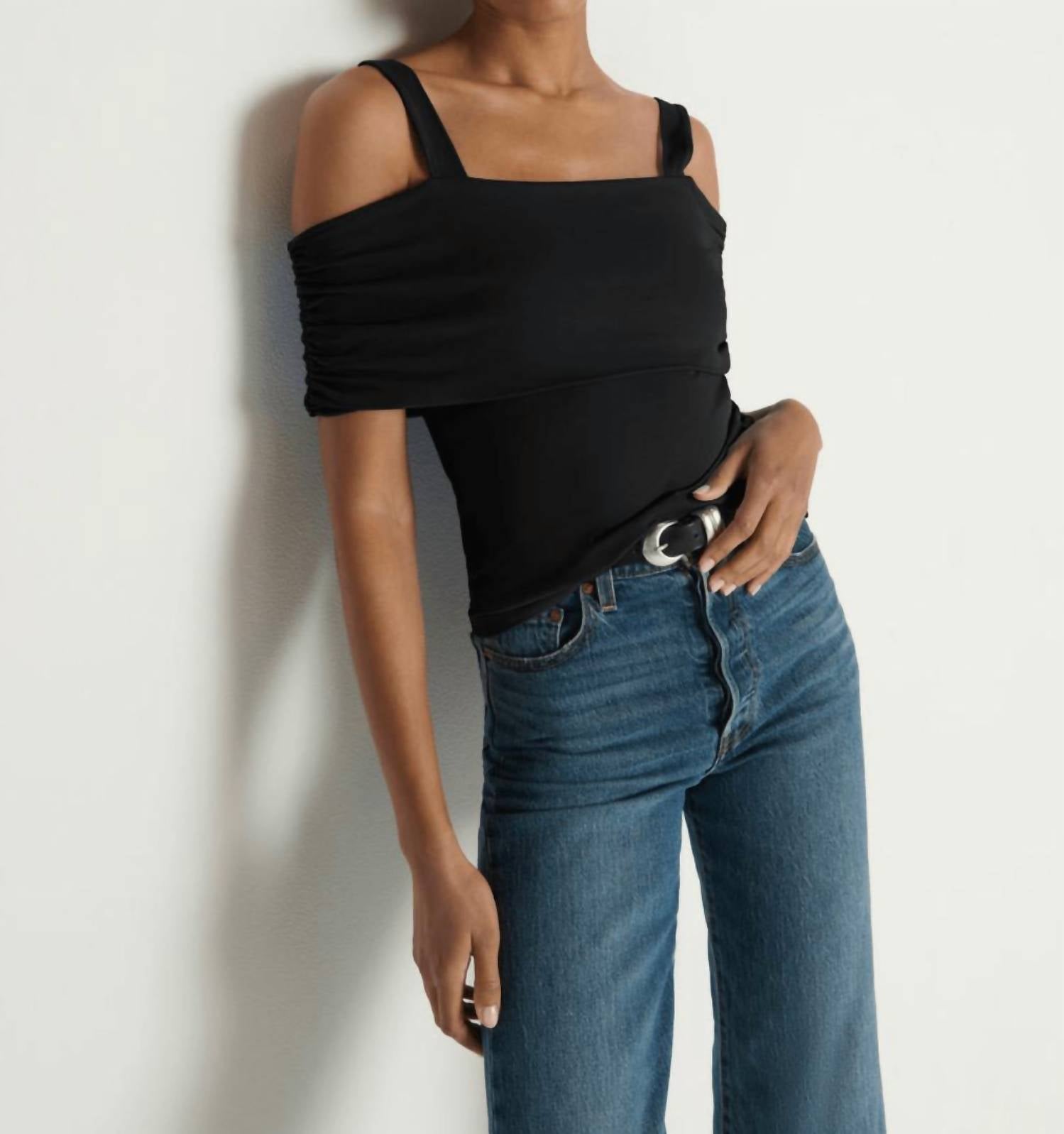 Nation LTD Tamaira Top in jet black - women's blouse