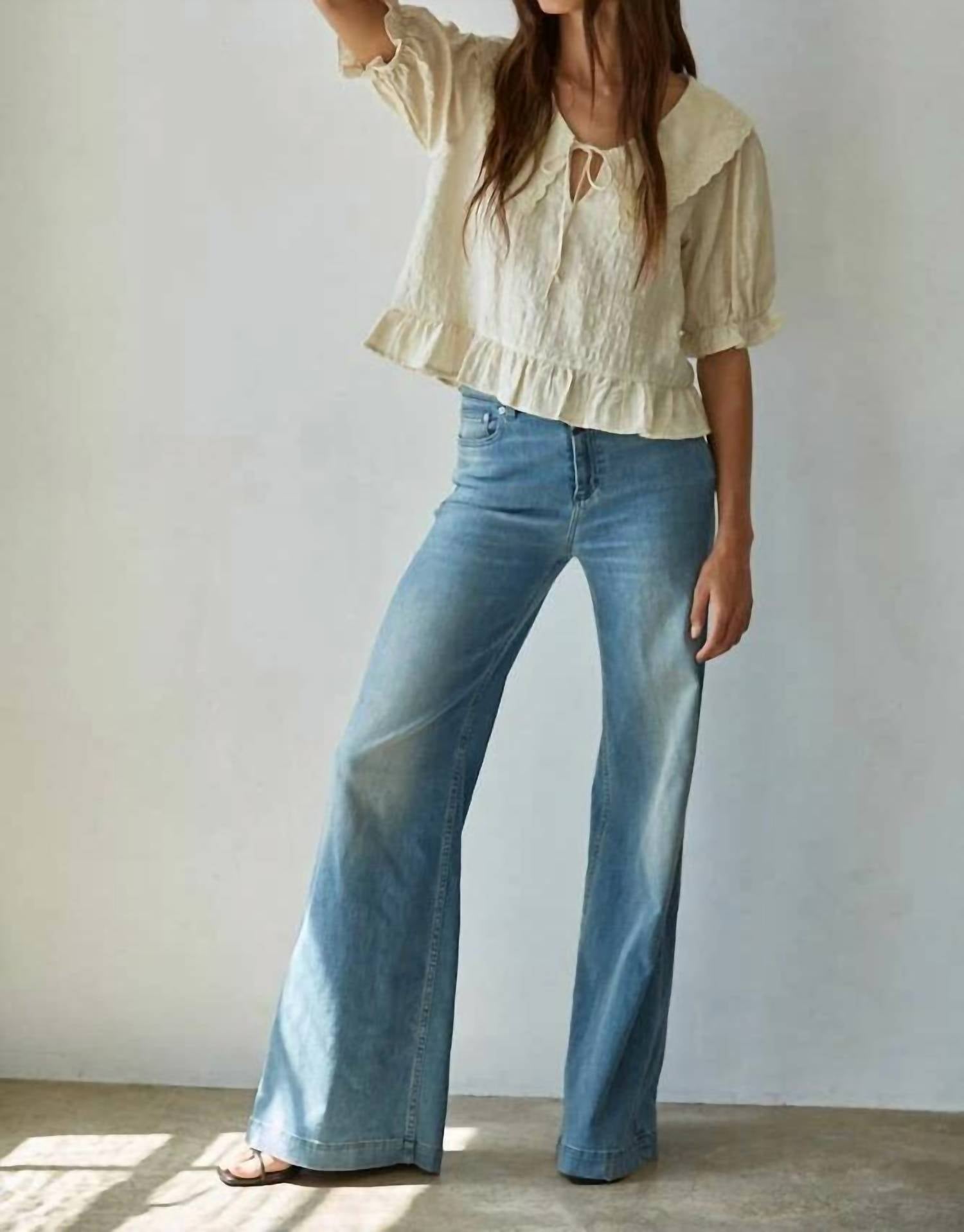 By Together - Sweetheart Eyelet Collar Blouse
