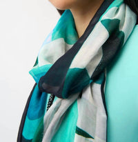 Joseph Ribkoff - Geometric Fringed Edges scarf