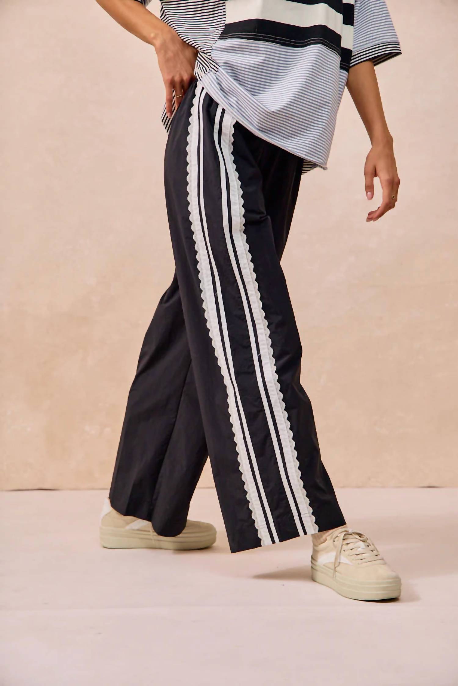 Bibi - Reese Side Contrast and Lace Detailed Track Pants