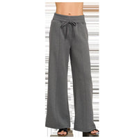 Zenana - Scuba Seamed Wide-Leg Pants