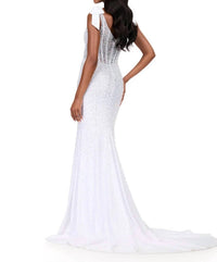 Ashleylauren - Pearl Embellished Corset Gown