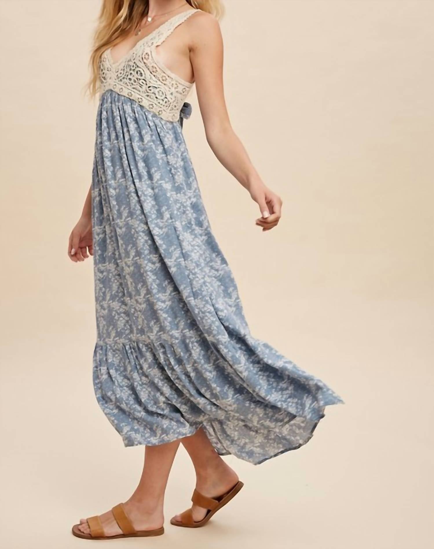 In-Loom - Floral Lapis Dress