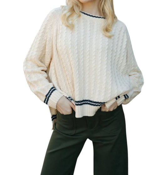 Miou Muse - Cable Contrast Sweater