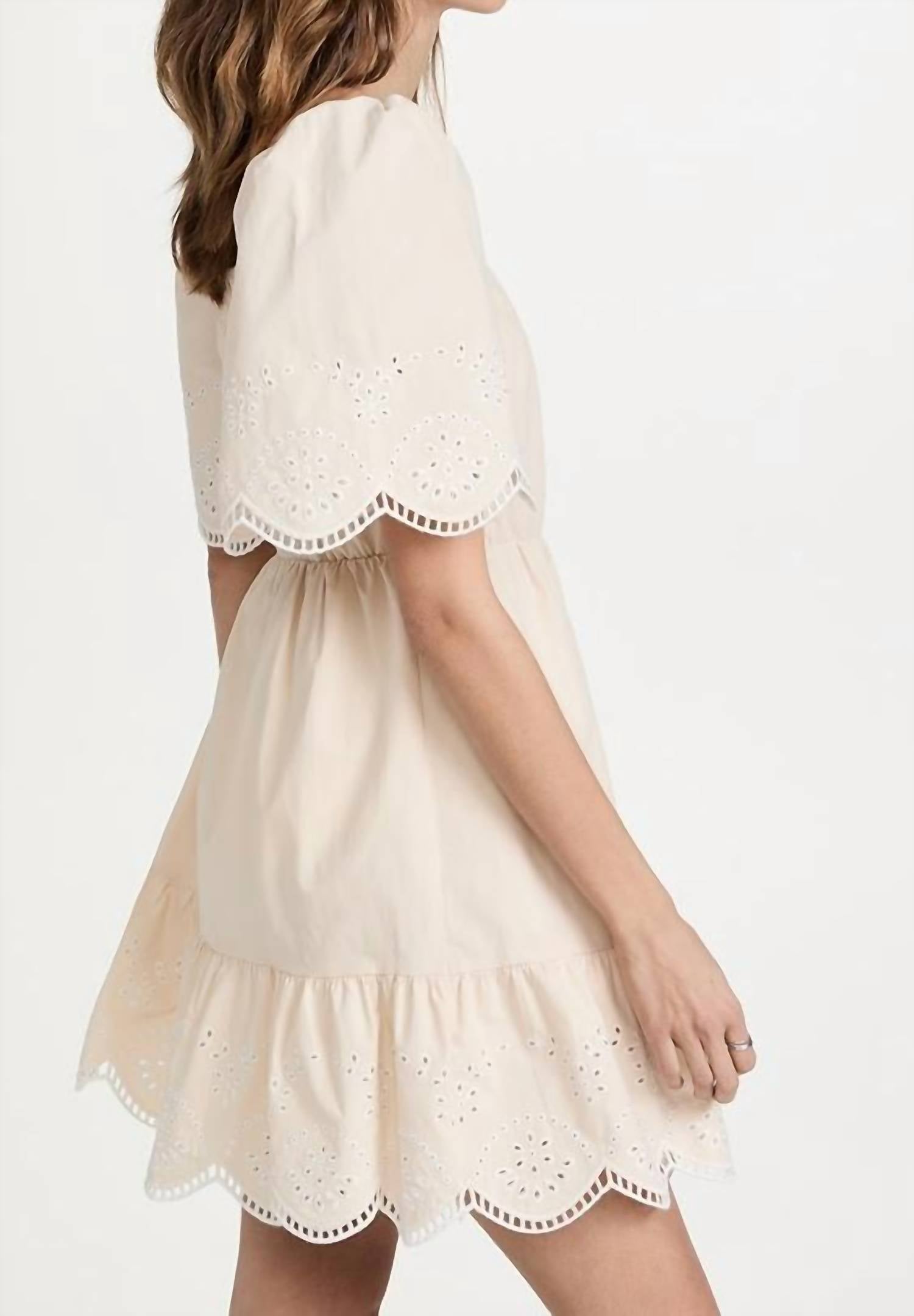English Factory - Embroidered Scallop Dress