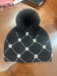 Mitchie's Matchings Jewels and fox hat in black - women's hat - detail view