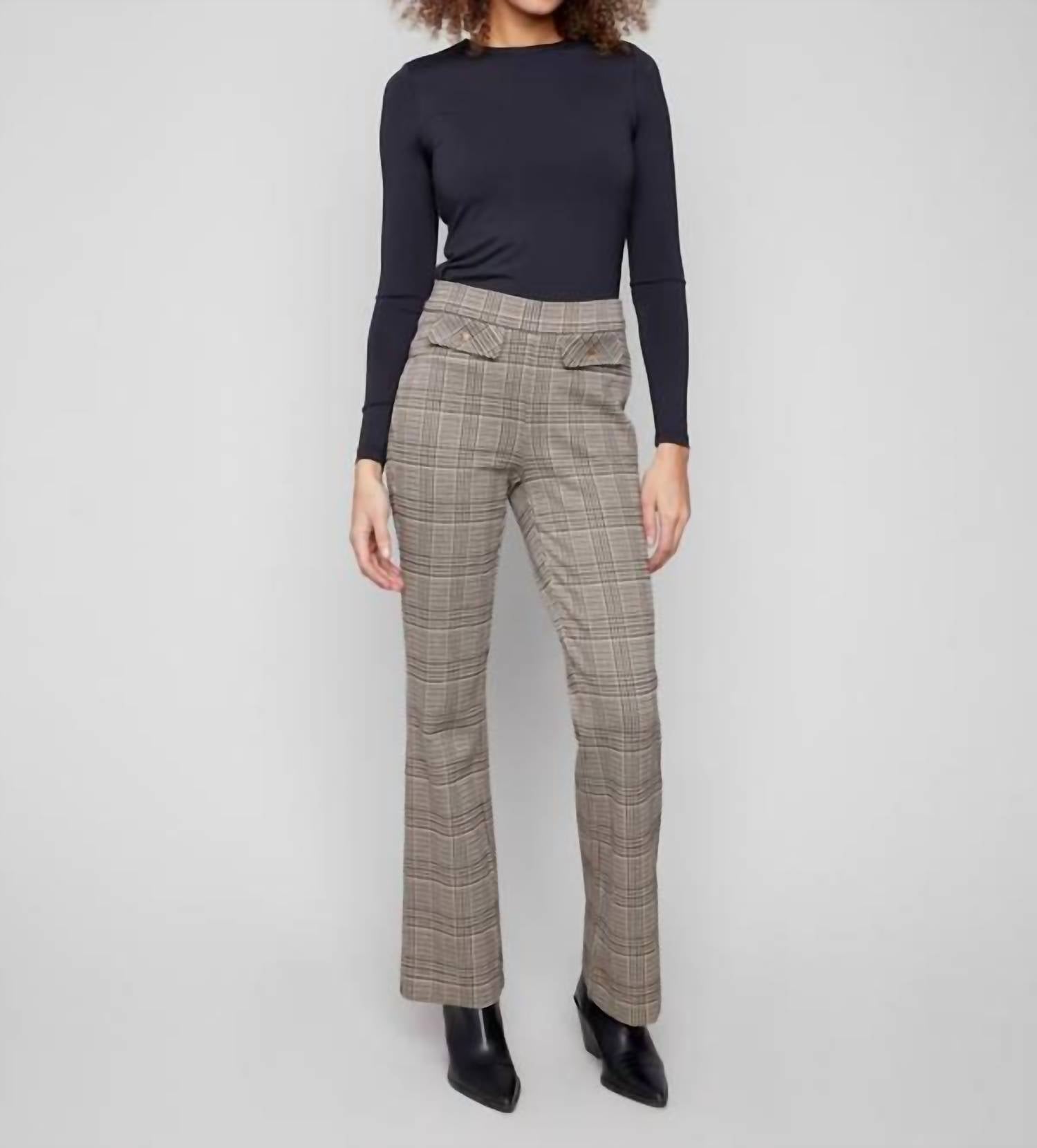 Charlie B - Glen Plaid Flare Pants