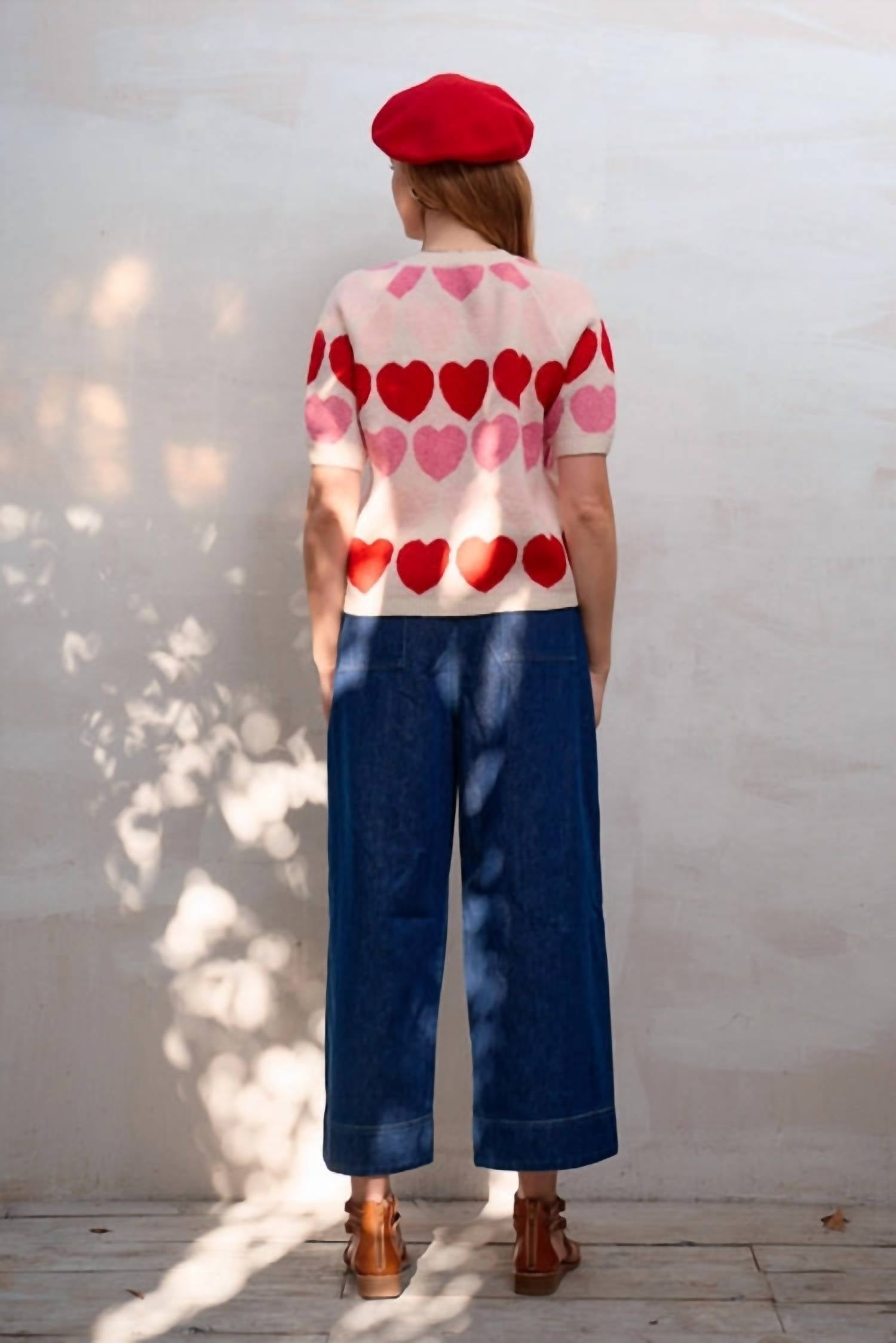 Jade By Jane - Colorblock Heart Sweater