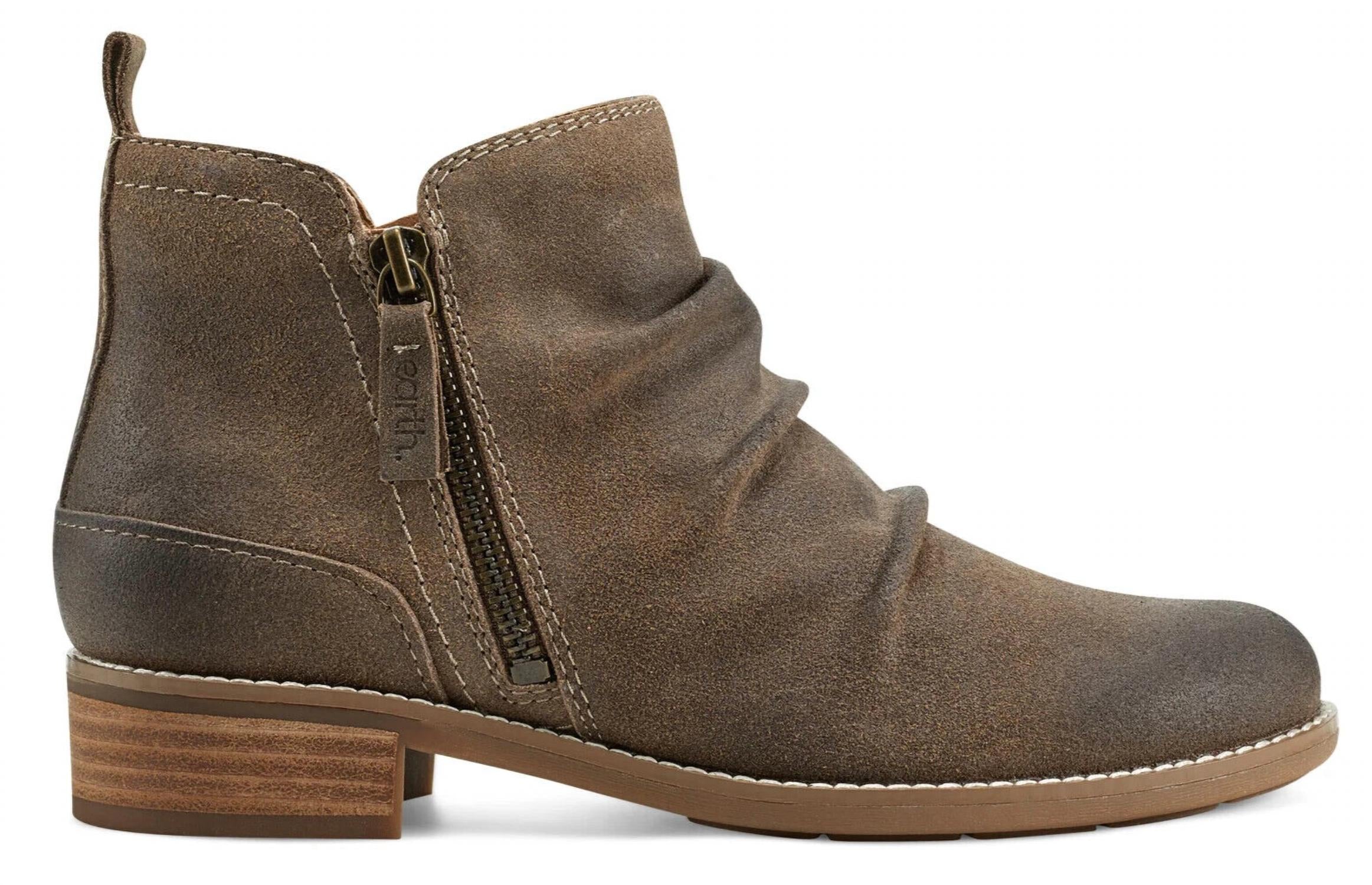 EARTH Women's Nadya Round Toe Casual Booties in dark brown - women's shoe