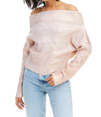 ALLISON NEW YORK Foiled Alba Sweater in rose gold - women's sweater - view 5