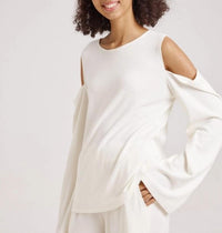 RIBBED COLD-SHOULDER TOP