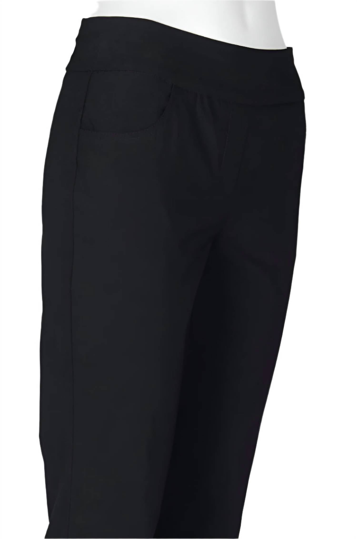 Carre Noir - Women's Canded Waist Slit Cuff Pants