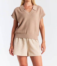 Brodie Cashmere - RIPPLED V NECK VEST