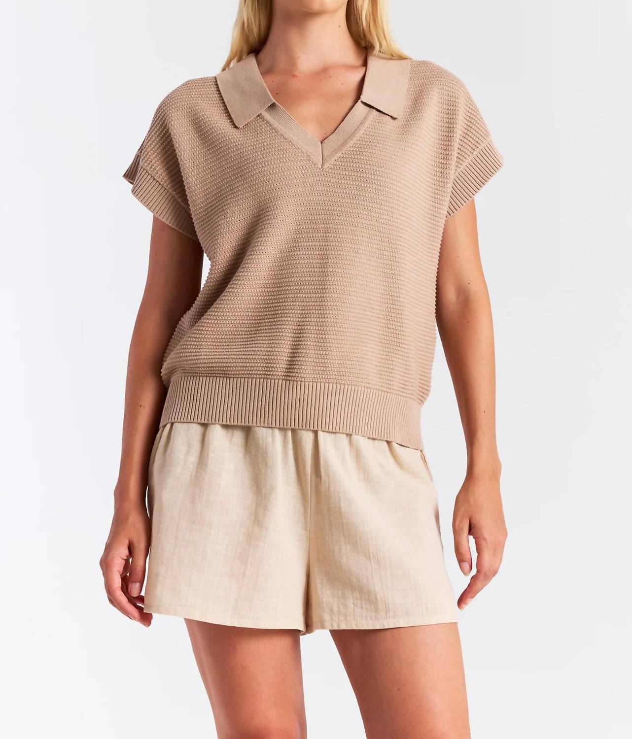 Brodie Cashmere - RIPPLED V NECK VEST