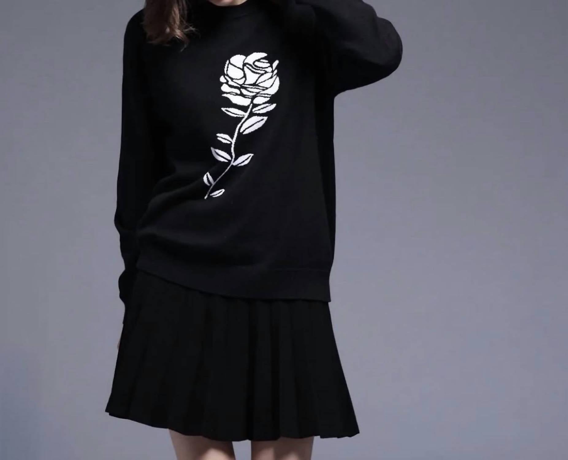 Minnie Rose - Cashmere Rose Embellished Crew Top