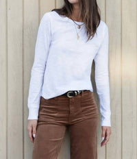 Dylan Long Sleeve Modern Tee in white - women's long sleeve top - alternate view