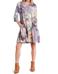 Umgee - Marbled Tie Dye Knit Dress