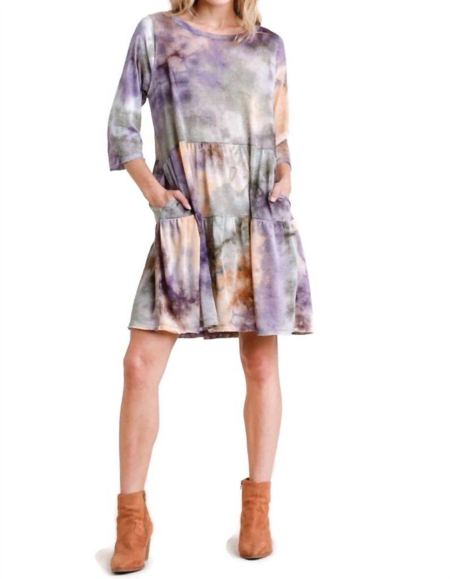 Umgee - Marbled Tie Dye Knit Dress