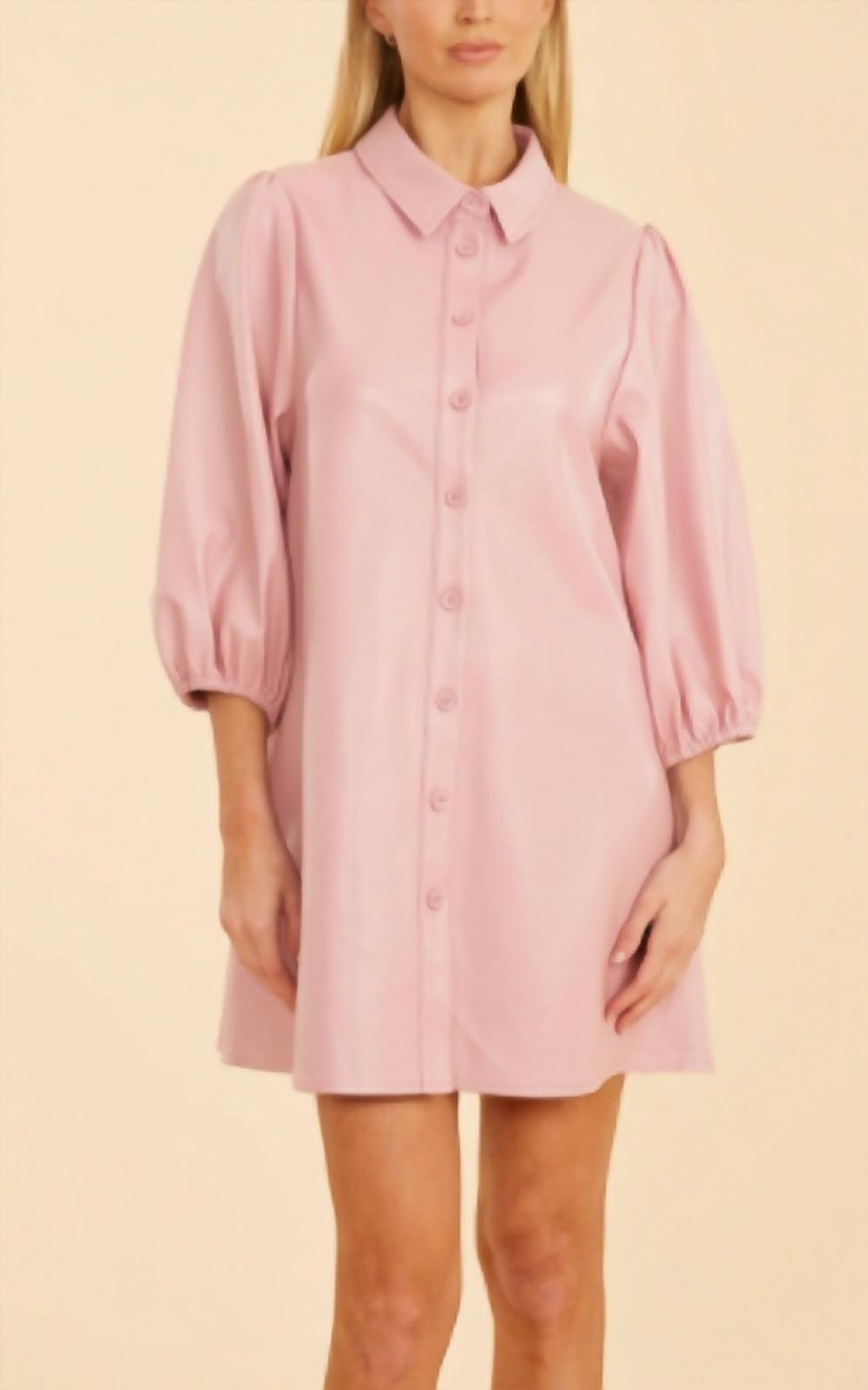 Dolce Cabo - Faux Leather Puff Sleeve Dress