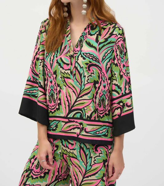 Joseph Ribkoff - Paisley 3/4 Sleeve Boxy Top