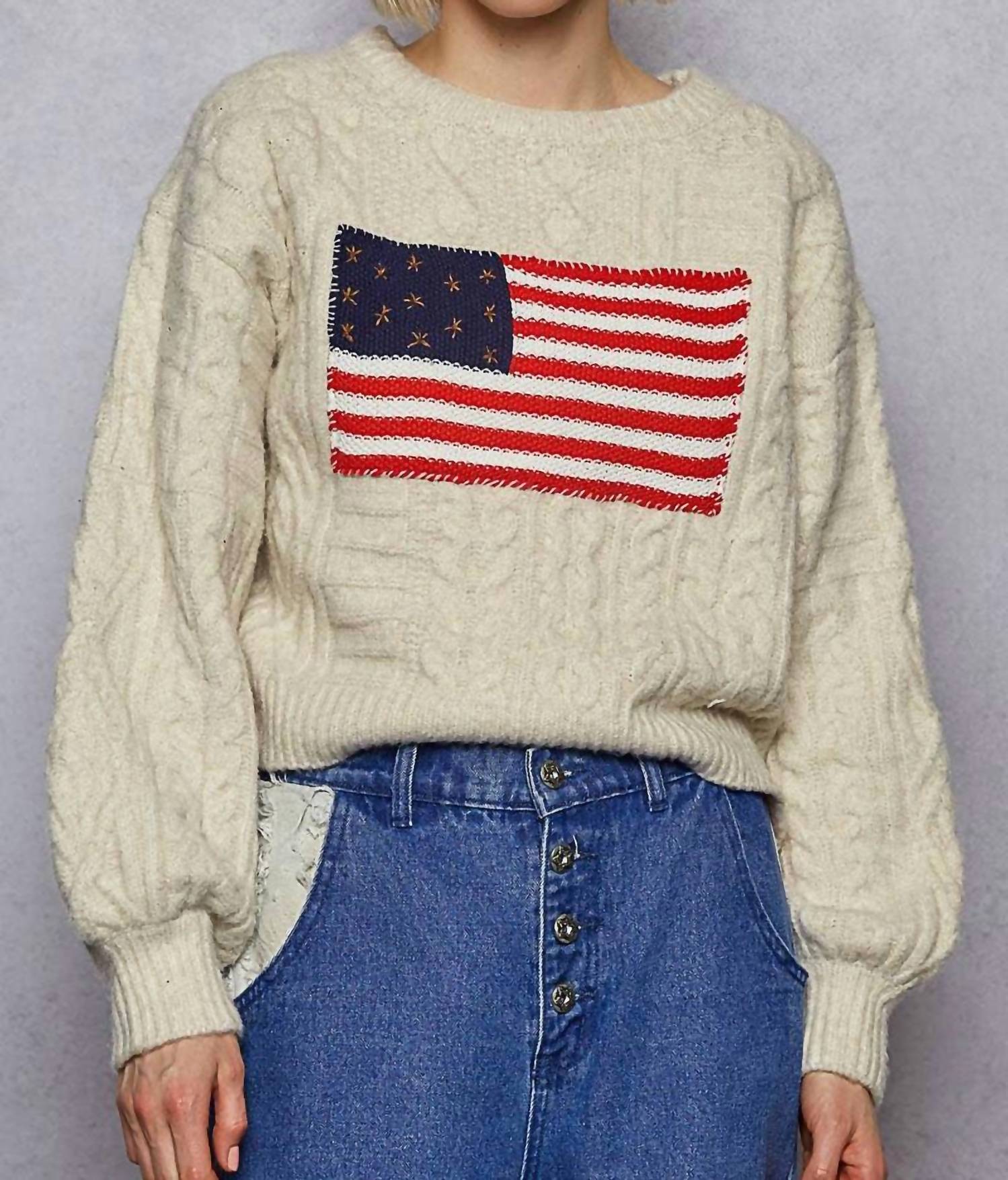 Pol - Usa Flag Crewneck Sweater