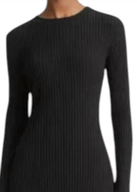 Vince - Rib Longsleeve High Crew Neck Dress