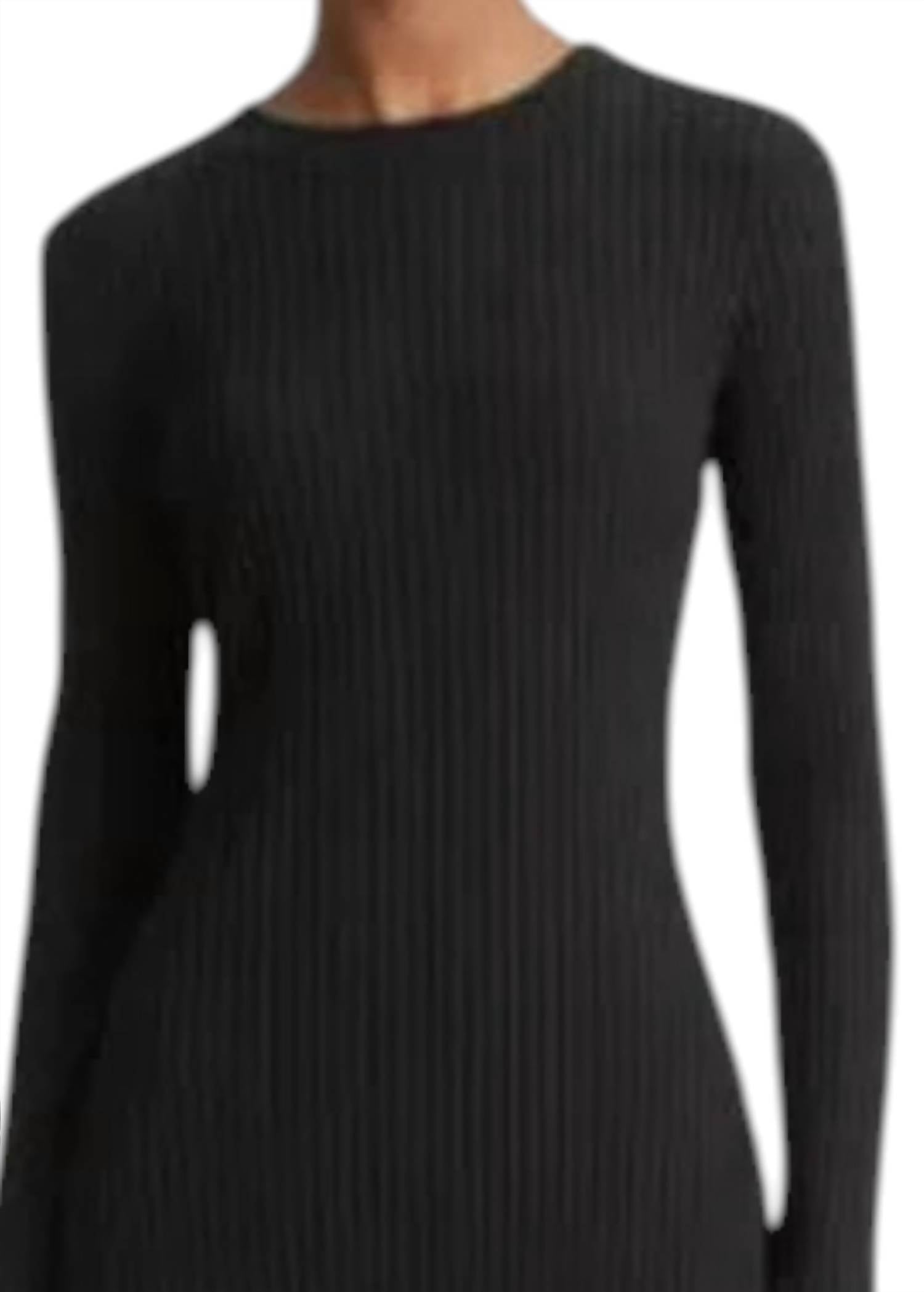 Vince - Rib Longsleeve High Crew Neck Dress