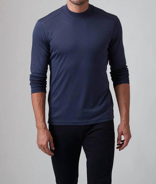 Raffi - Aqua Cotton Mock Neck Top