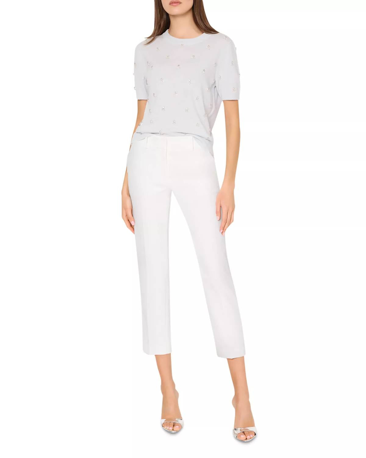 Milly - Rosalyn Rhinestone Crew Neck Top