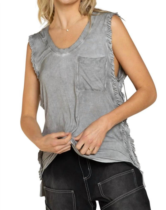 Pol - Never Before Lace-Up Back Tank