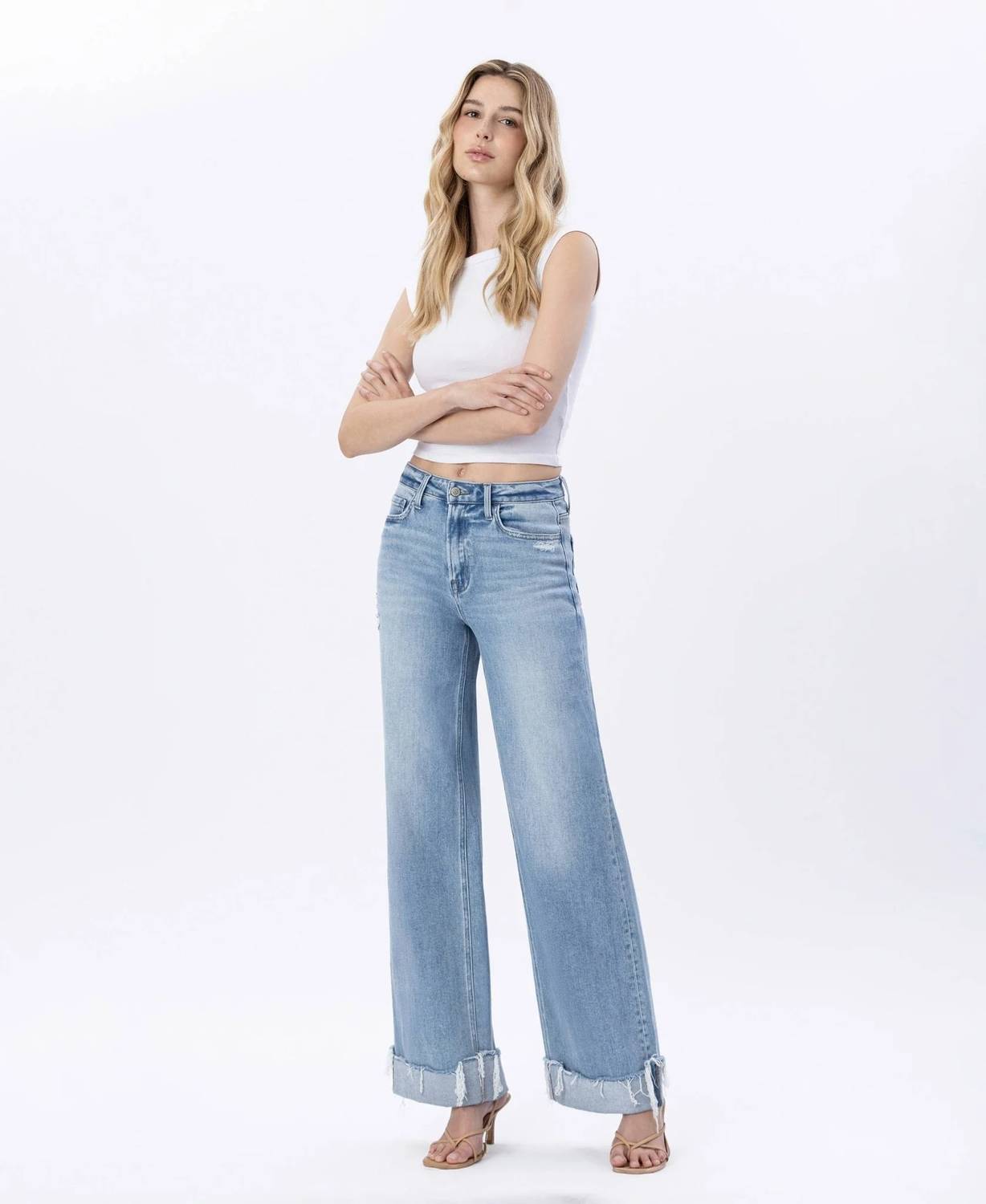 Flying Monkey - Super High Rise Cuffed Denim Jeans