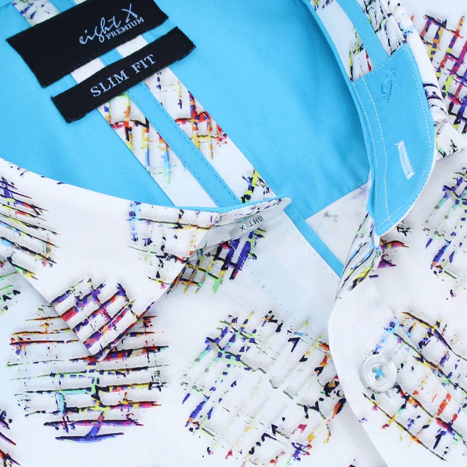 Eight X - Multicolored Waffle Fries Button Down Print Shirt