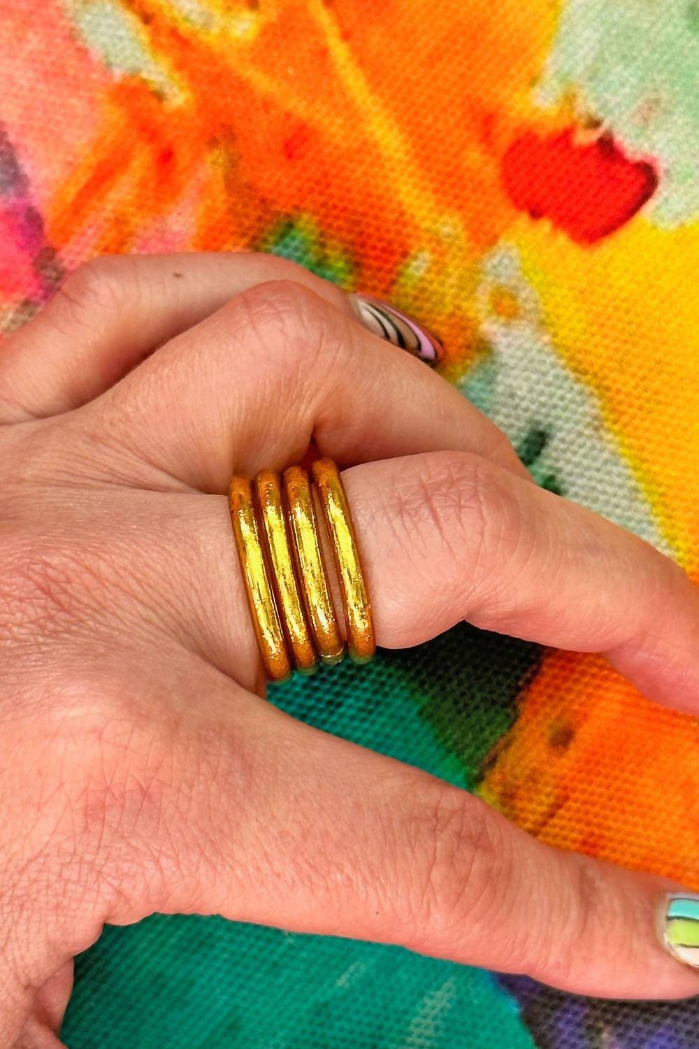 Woman Shops World - Women's Thai Buddhist Temple Kumlai Stackable Ring