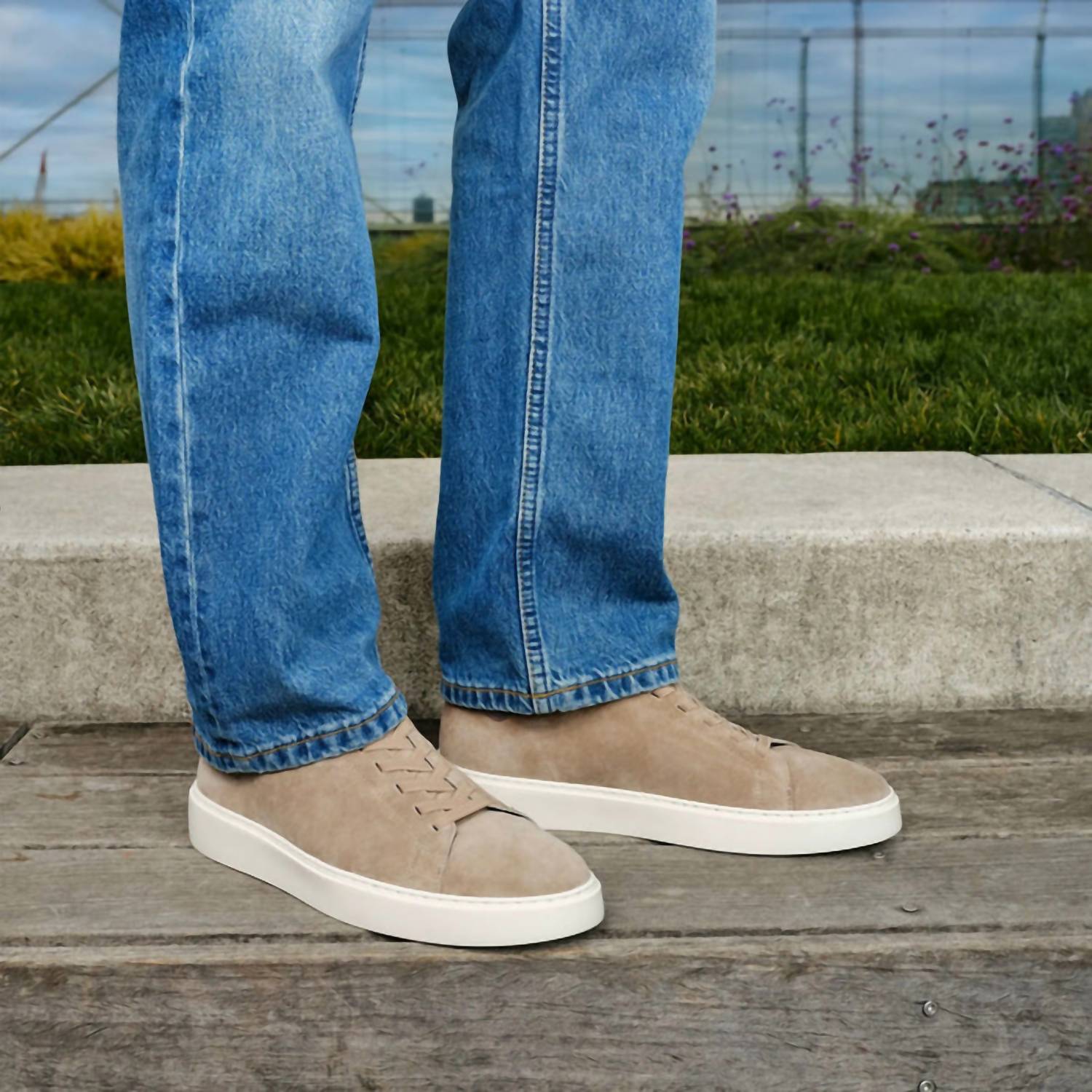 To Boot New York - Men's James Suede Stretch Lace Luxury Low-Top Sneakers