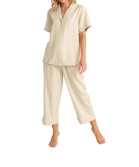 Faceplant Dreams - Women's Linen Blend Pj Capri Pant