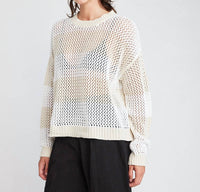 Self Contrast - Alanna Long Sleeve Fishnet Sweater