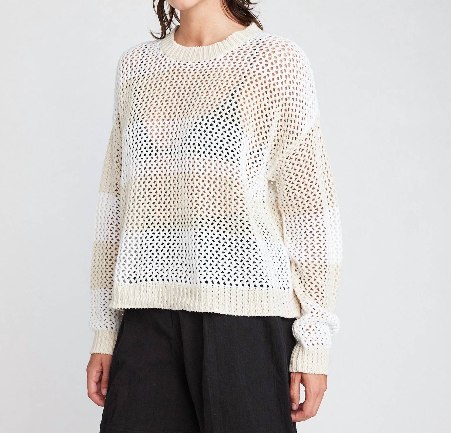 Self Contrast - Alanna Long Sleeve Fishnet Sweater