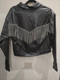 Peach Love - Women's Rhinestone Fringe Jacket
