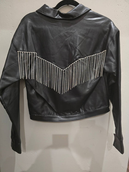 Peach Love - Women's Rhinestone Fringe Jacket