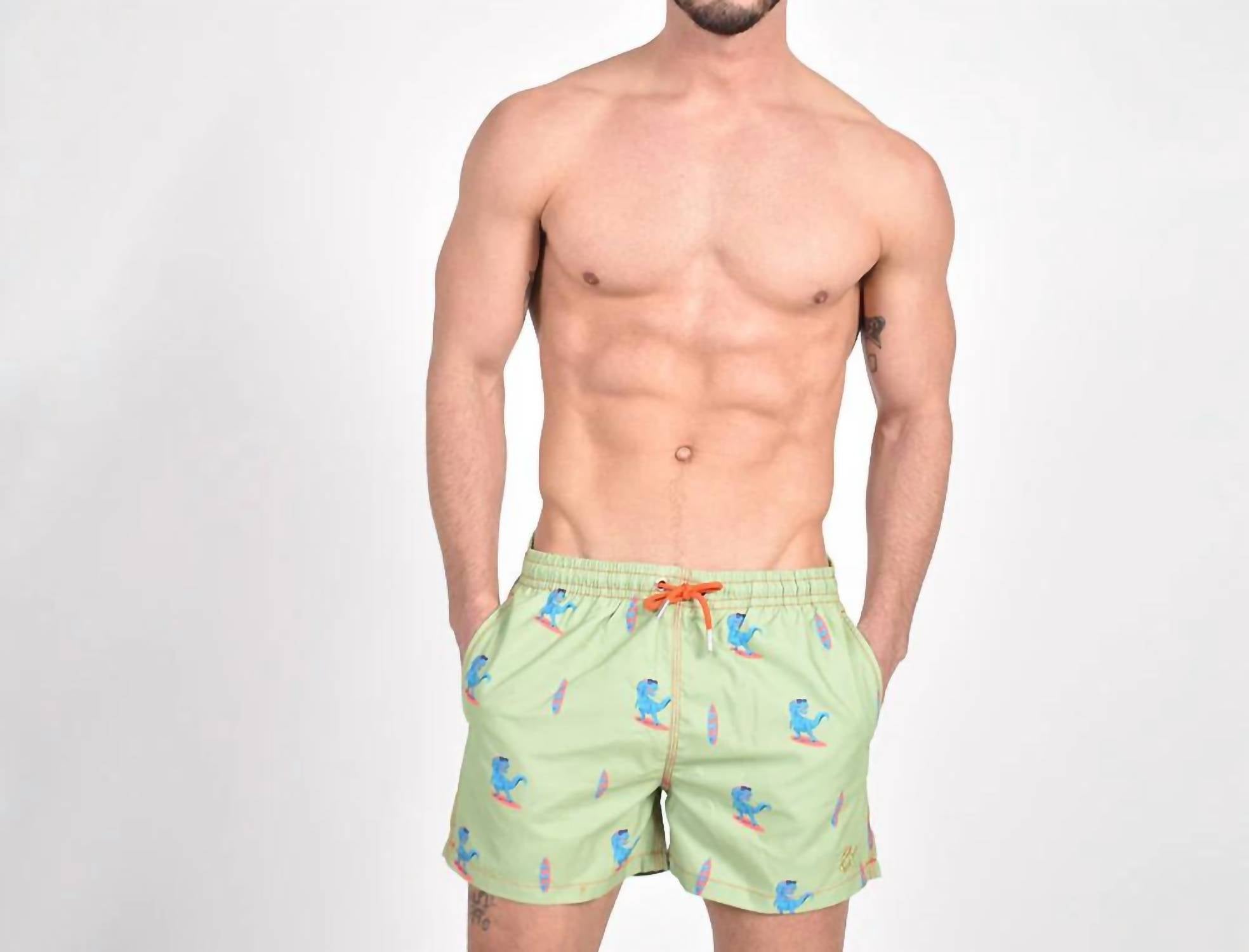 Eight X - Surfing T-rex Print Swim Trunks