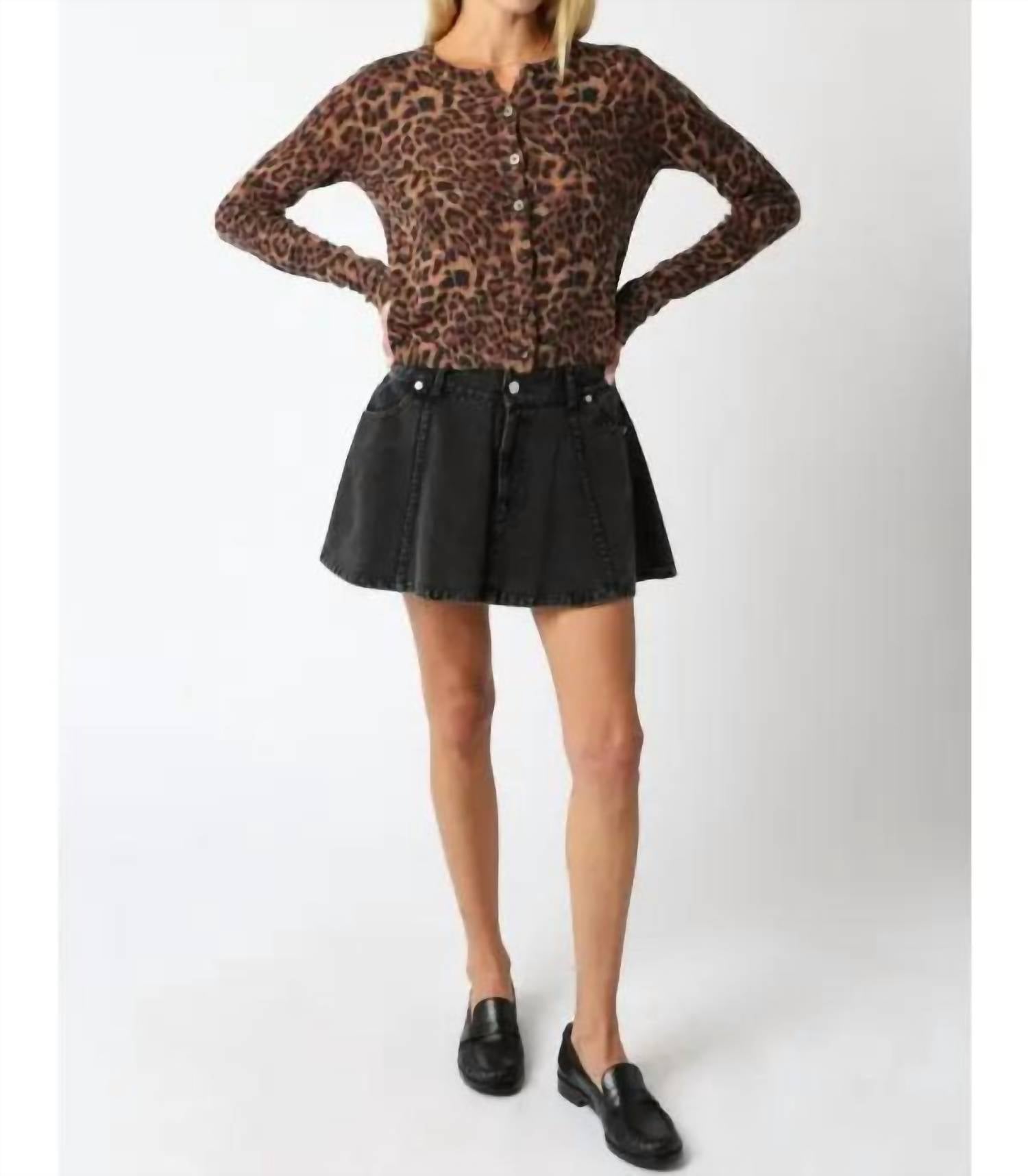 Olivaceous - Knit Buttoned Long Sleeve Top