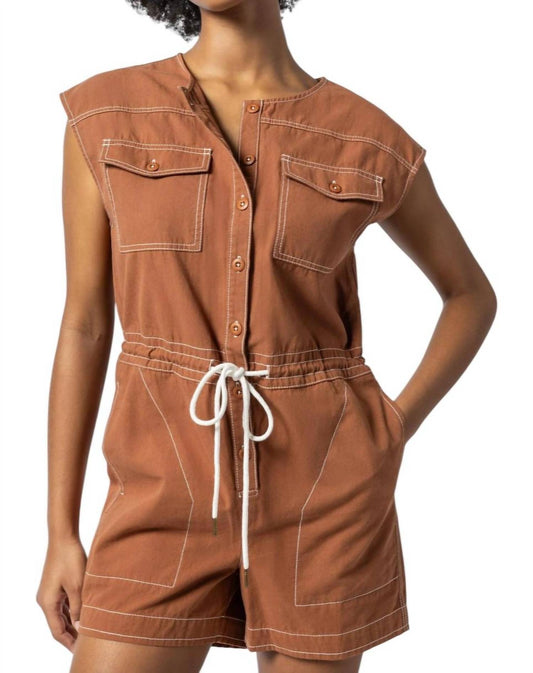 Lilla P - SHORT SLEEVE CANVAS ROMPER