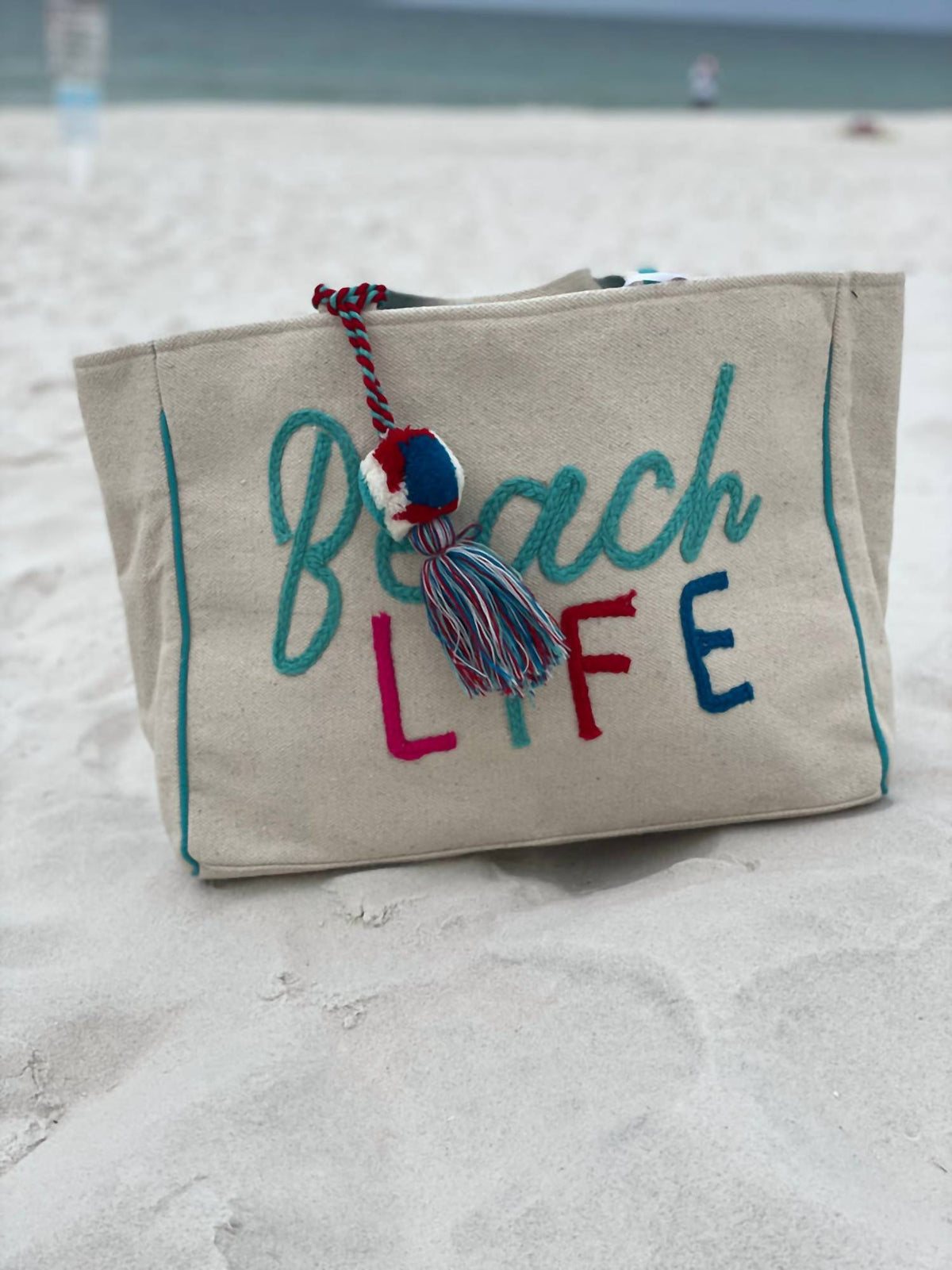 Katydid - Women's Beach Life Canvas Woven Tote Bag