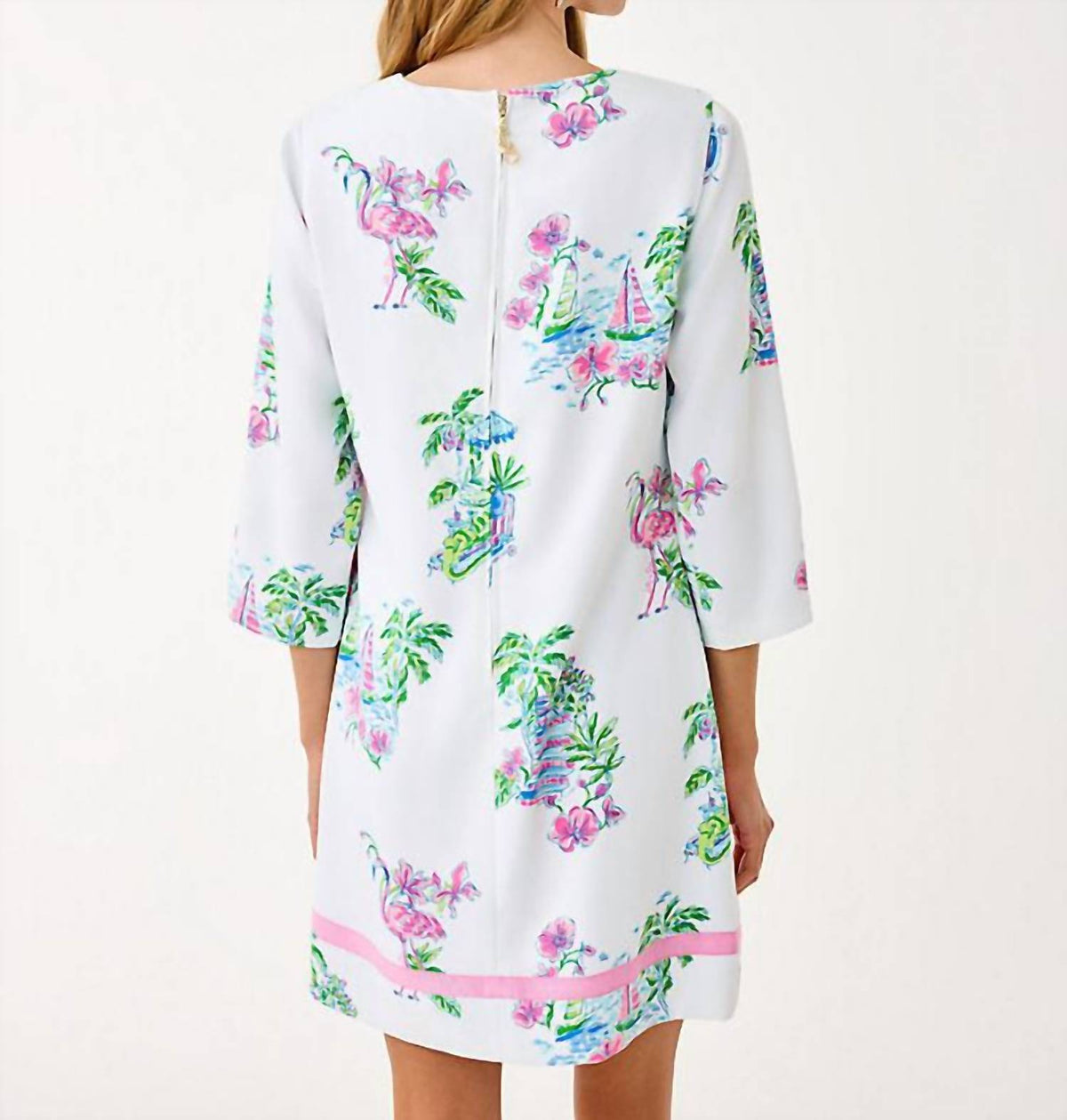 Lilly Pulitzer Margaux Mini Dress in resort white - women's dress - detail view