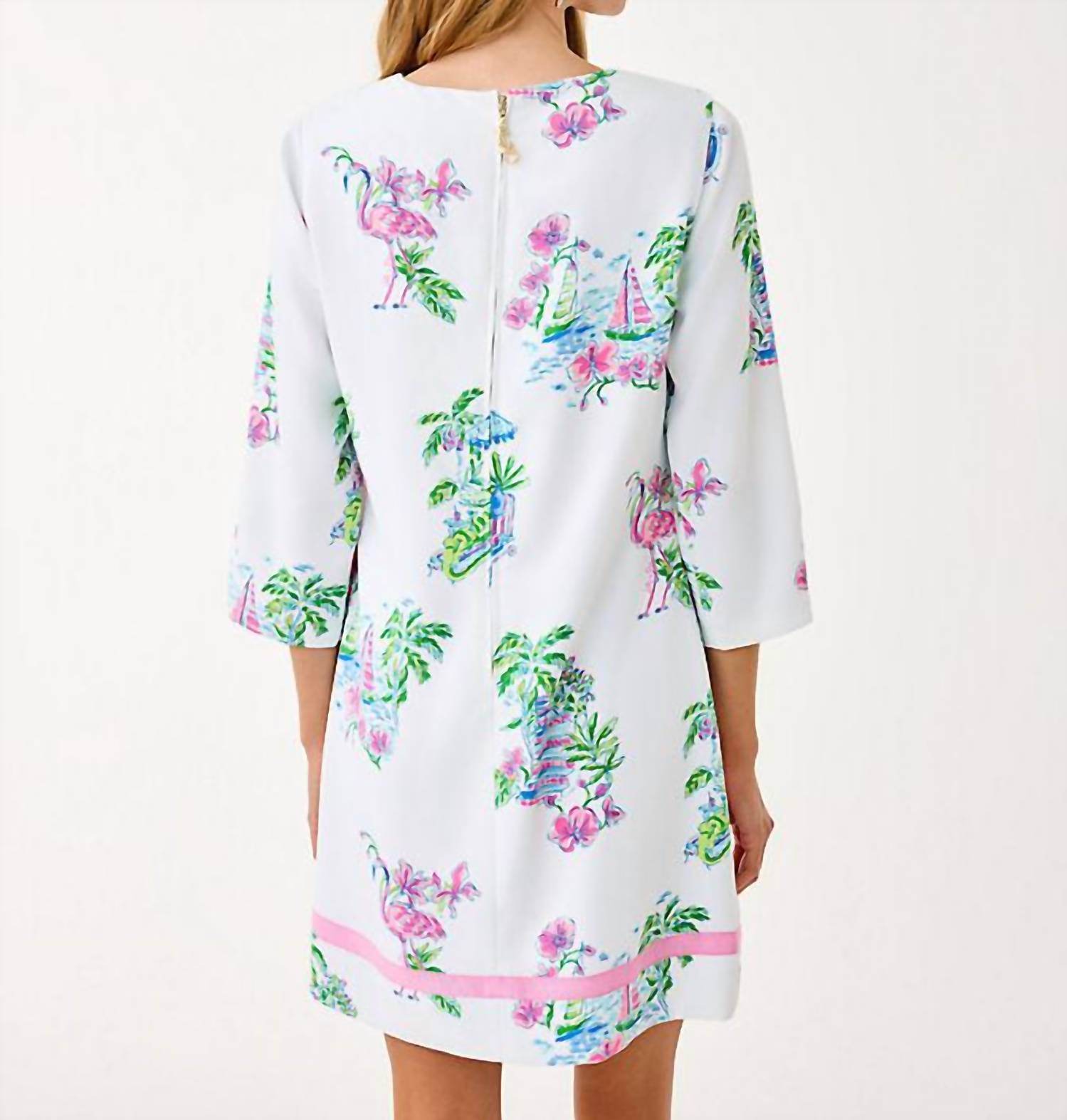 Lilly Pulitzer Margaux Mini Dress in resort white - women's dress - detail view