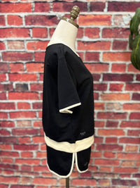 Simply Southern Women's Sporty Chic Skort Set in black - women's sleepwear - detail view